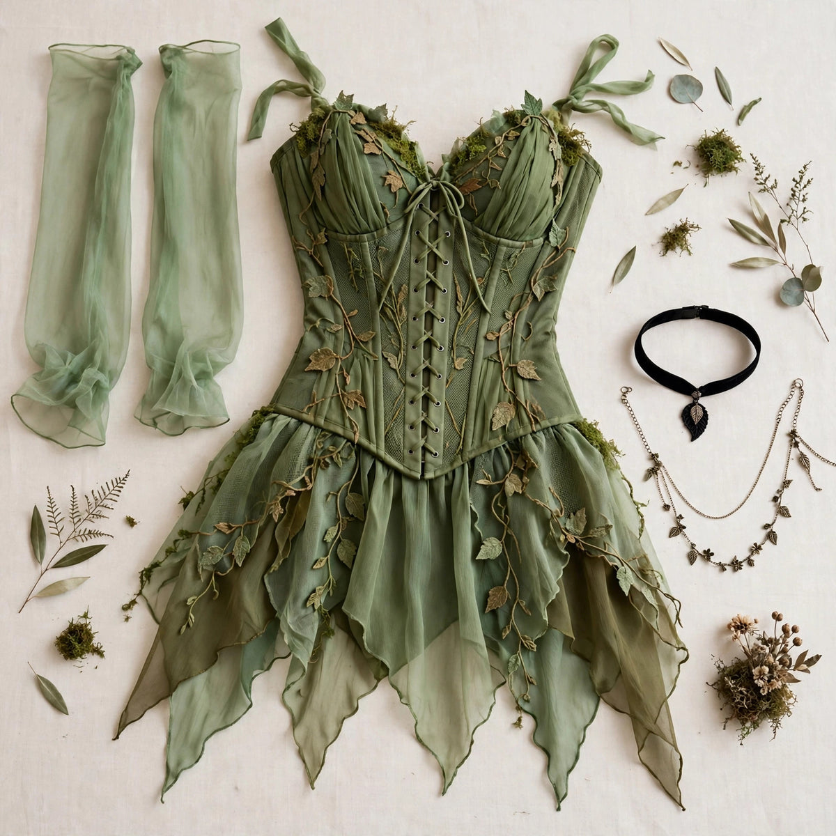 Flat lay of the full set